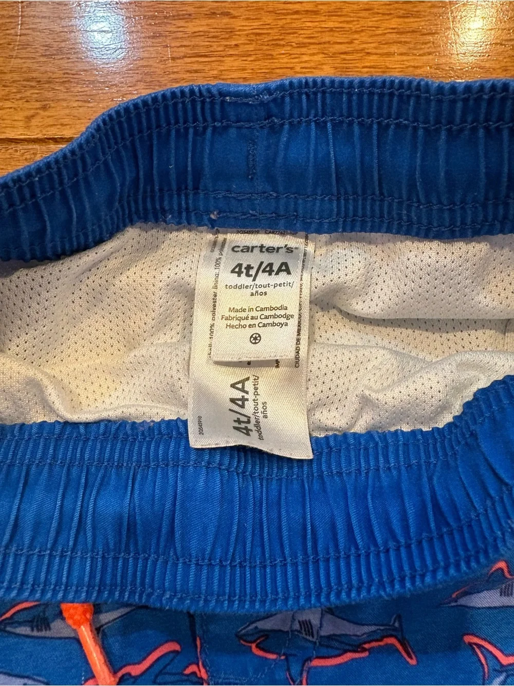 Carter's Blue Shark Print Swim Shorts & Light Blue Swim Shorts